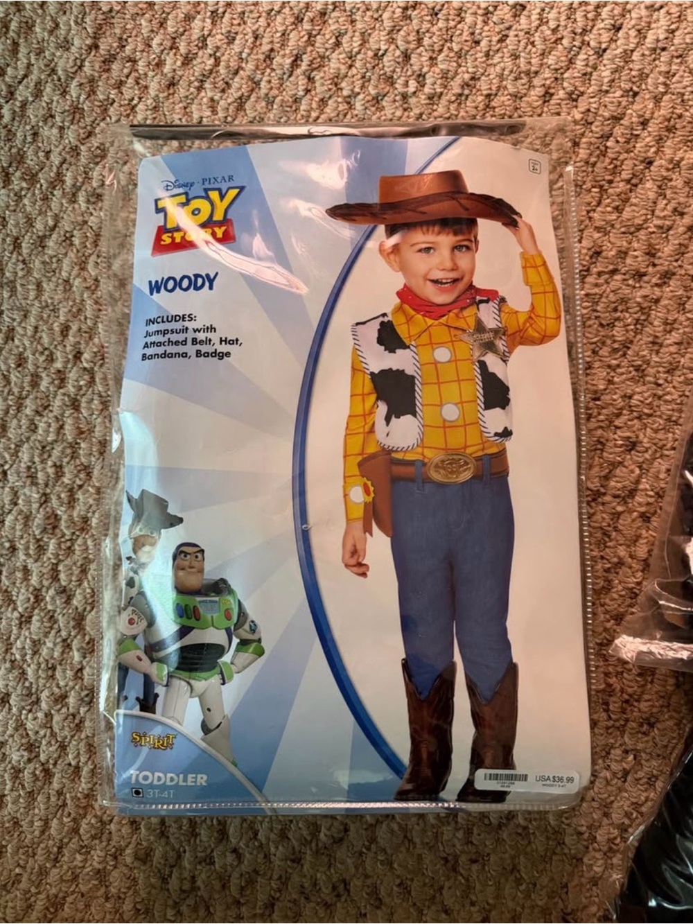 Disney Toy Story Woody Toddler Costume - Yellow & Brown
